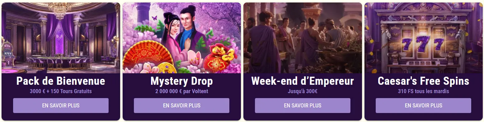 Promotions disponibles au JULIUS CASINO